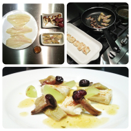 sogliola funghi uva carciofi